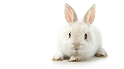 Fototapeta premium An isolated animal image on a pure white background. The animal has distinct features and a unique charm. Its pose and expression capture attention. The white background makes the animal stand out cle