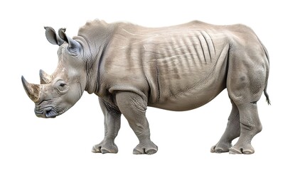 Obraz premium An isolated animal image on a pure white background. The animal has distinct features and a unique charm. Its pose and expression capture attention. The white background makes the animal stand out cle