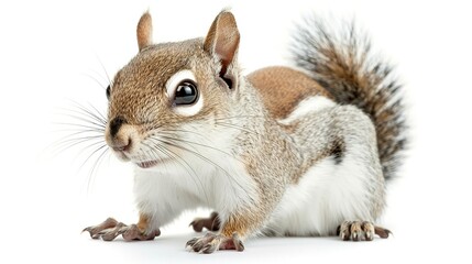 Obraz premium An isolated animal image on a pure white background. The animal has distinct features and a unique charm. Its pose and expression capture attention. The white background makes the animal stand out cle