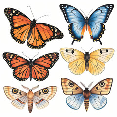 Obraz premium Colorful Butterflies, Delicate Garden Flowers, Butterfly Bushes, Soft Grass, Dew Drops.