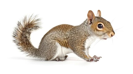 Obraz premium An isolated animal image on a pure white background. The animal has distinct features and a unique charm. Its pose and expression capture attention. The white background makes the animal stand out cle