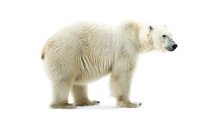 Fototapeta premium An isolated animal image on a pure white background. The animal has distinct features and a unique charm. Its pose and expression capture attention. The white background makes the animal stand out cle