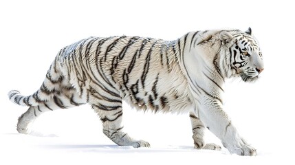 Fototapeta premium An isolated animal image on a pure white background. The animal has distinct features and a unique charm. Its pose and expression capture attention. The white background makes the animal stand out cle