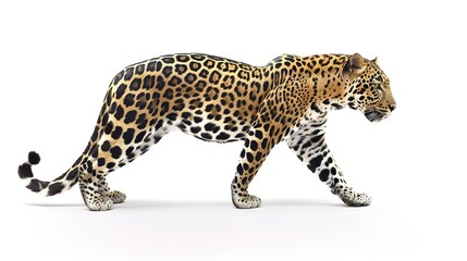 Fototapeta premium An isolated animal image on a pure white background. The animal has distinct features and a unique charm. Its pose and expression capture attention. The white background makes the animal stand out cle