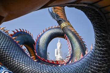 Wat Roi Phra Phutthabat Phu Manorom. Mukdahan, Thailand