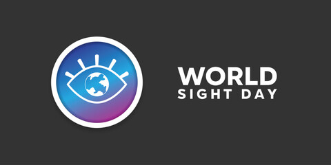 World Sight Day. Eye. Great for cards, banners, posters, social media and more. Black background.