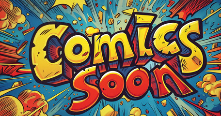 explosion comics soon font stock illustration