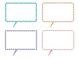 破線のシンプルな四角いフキダシ