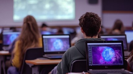 Students Studying Computer Science in a Classroom