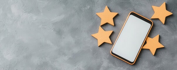 Close-up of a mobile app displaying customer feedback, with star ratings and comments, symbolizing real-time feedback in digital platforms Mobile feedback, Real-time analysis