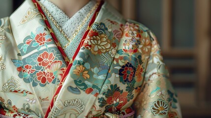 Naklejka premium A kimono with a floral pattern