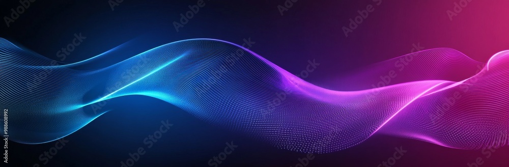 Wall mural abstract background with a purple and blue gradient wave pattern and a light effect.