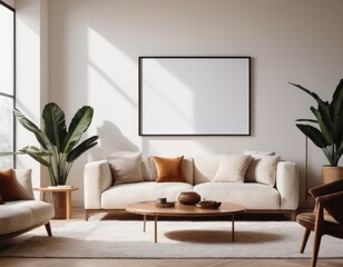 Mockup room for poster or painting in modern interior, Photo Frame Mockup