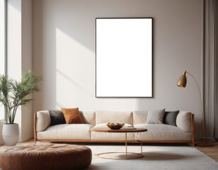 Mockup room for poster or painting in modern interior, Photo Frame Mockup