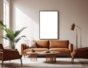 Mockup room for poster or painting in modern interior, Photo Frame Mockup
