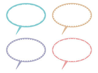 破線のシンプルな楕円のフキダシ