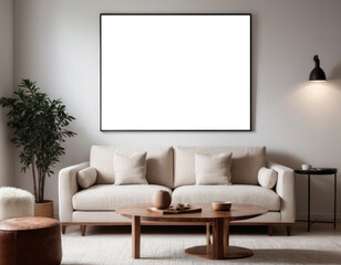 Mockup room for poster or painting in modern interior, Photo Frame Mockup