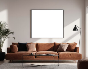 Mockup room for poster or painting in modern interior, Photo Frame Mockup