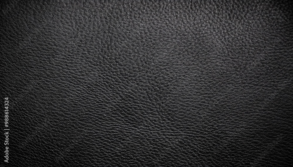 Poster close-up of textured brown black leather surface with fine pebbled grain pattern. ideal for backgrou