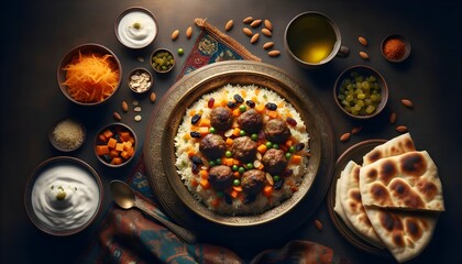 Kofta Palaw - Afghan Meatballs with Rice Pilaf (Afghan Cuisine)