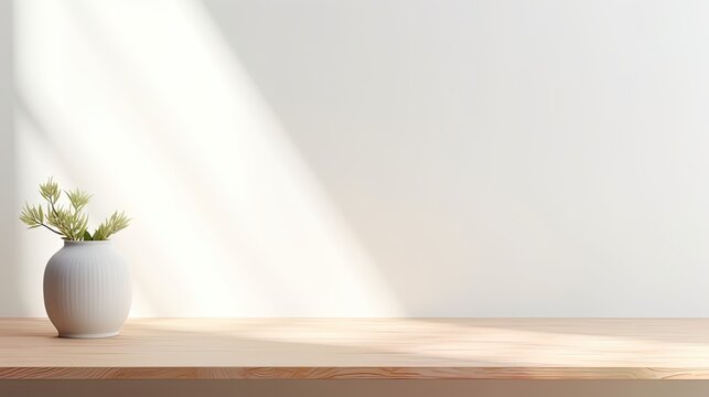 Empty beautiful wood table top counter Minimal cozy counter mockup design for product display.