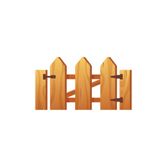Wooden wicket gate with latch, vector wooden fence entrance from lumber boards, cartoon garden or backyard timber door
