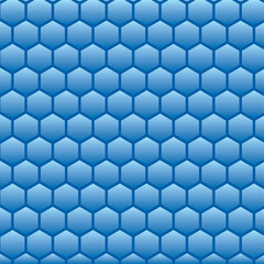 Honeycomb pattern vector illustration. Colorful blue color hexagon honey comb pattern. Blue geometric trendy hexagons pattern design. Futuristic technology sci-fi design texture.