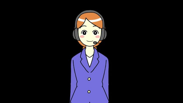 女性オペレーターのモーションアニメーション Live2D【まばたき・口パク】