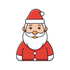 A cartoon of Santa Claus with a big beard and festive hat