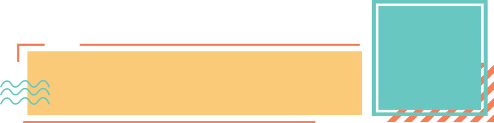 Minimalist Lower Third Design: A colorful lower third with geometric shapes including circles and triangles in pastel shades on a modern background.