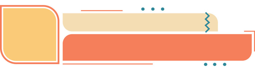 Minimalist Lower Third Design: A colorful lower third with geometric shapes including circles and triangles in pastel shades on a modern background.