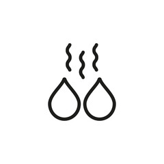 Drop with smell or evaporation symbol. Vector icon.