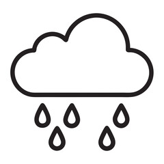 Cloud and Rain line art Icon silhouettes vector illustration
