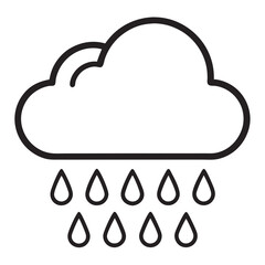 Cloud and Rain line art Icon silhouettes vector illustration