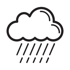 Cloud and Rain line art Icon silhouettes vector illustration
