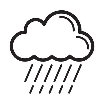 recommend clip art: Cloud and Rain line art Icon silhouettes vector illustration