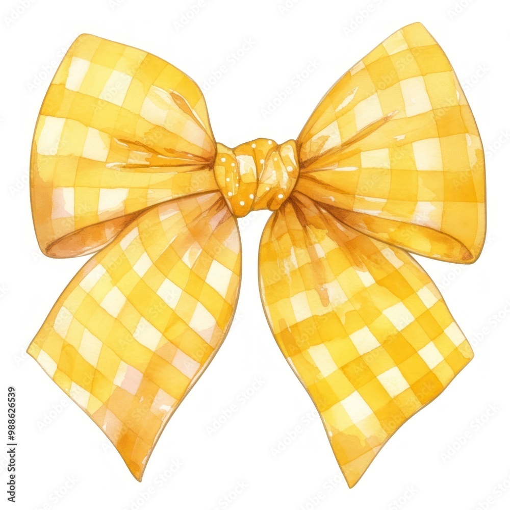 Canvas Prints Yellow checkered bow illustration