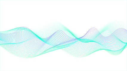 Abstract background with blue and purple wave lines on white. Abstract Design Element Light Blue and Green Transparent Wave Line Isolated on White Background.