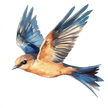 recommend clip art: Swift watercolor clipart illustration isolated