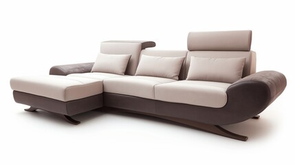 Obraz premium Modern Furniture. New Designer Sofa. Modern Sofa Isolated On White Background. Upholstered Furniture. Interior Design Element. Furniture Collection. Textile Sofa Bed