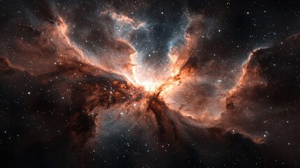 Fototapeta premium Eerie Glowing Nebulae Surrounding a Lifeless Star in Stunning 32K Resolution, Generative Ai