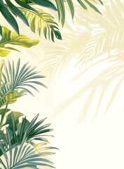 Obraz premium Tropical Leaves Summer Background Illustration