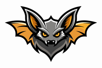 Bat head mascot logo design vector