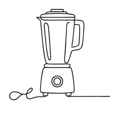 Blender. Icon. Vector drawing. One line art. A simple drawing of a continuous line of a kitchen electric appliance. 