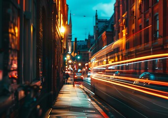 Obraz premium City Street at Night with Blurred Lights