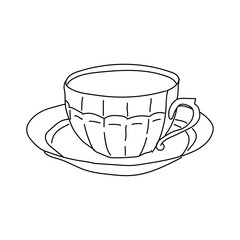 dessin en ligne continue d'une tasse à café, line art, vecteur