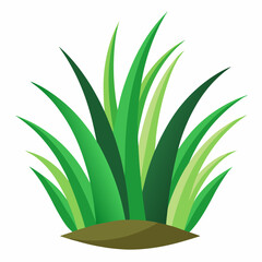 A cartoon of a green grass plant growing from the ground