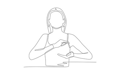 Breast cancer awareness month concept one-line drawing