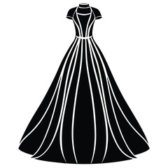 Discover a stunning illustration of a luxurious full-length gown that embodies modest elegance. Perfect for fashion enthusiasts, this design captures modern sophistication and timeless beauty.