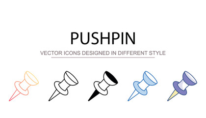 Pushpin icon design with white background stock illustration